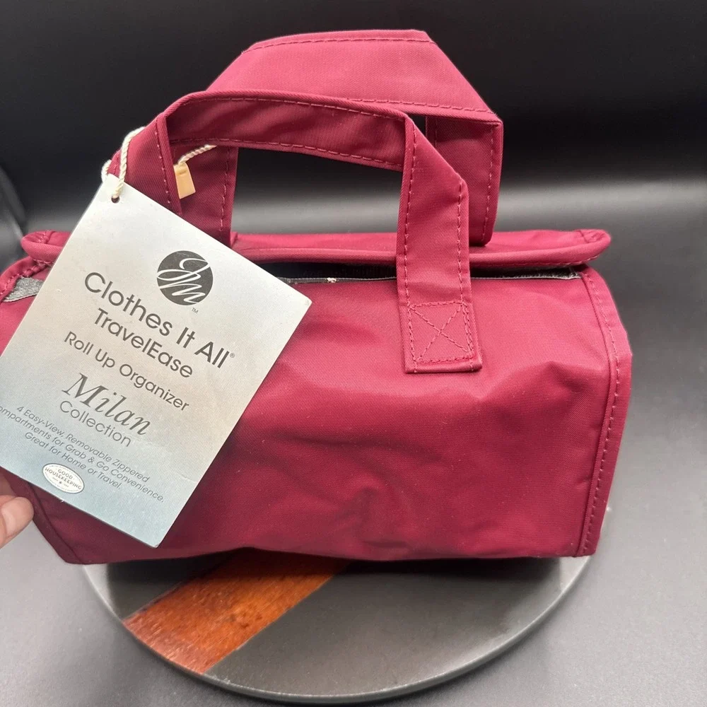 Joy Mangano JM Better Red Beauty Large Roll Up Case Deluxe Organizer Travel